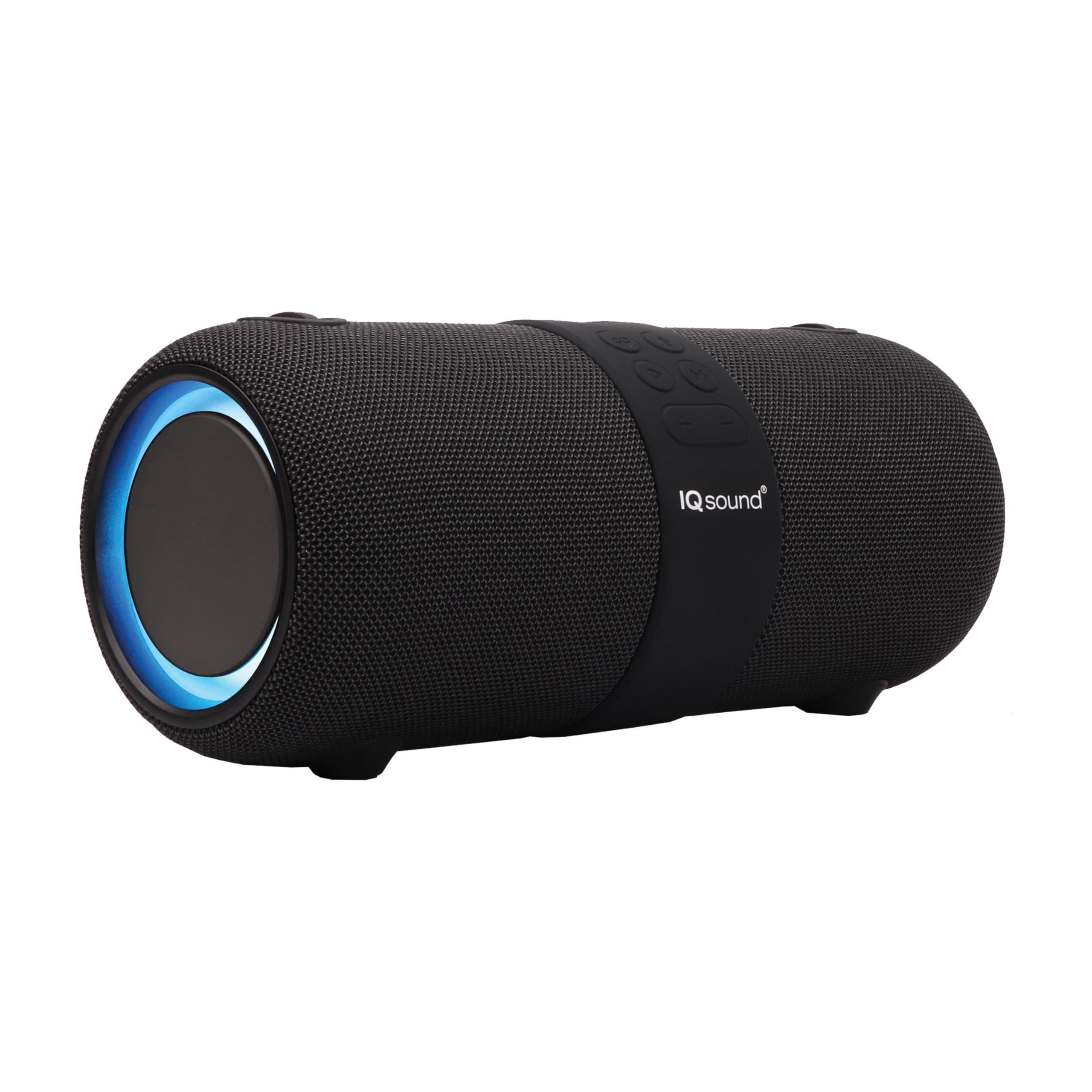 Supersonic Supersonic IQ Sound IQ-2323BT 2 x 3-Inch Portable Bluetooth Fabric Speaker with TWS, Voice Control, Clear Sound, RGB Lights, Water Resistance, FM Radio, and USB/AUX Inputs - Perfect for Any Event