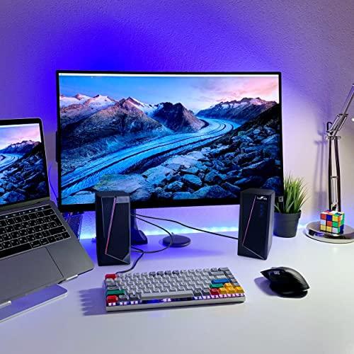 beFree Sound beFree Sound 2.0 Computer Gaming Speakers with LED RGB Lights, Black