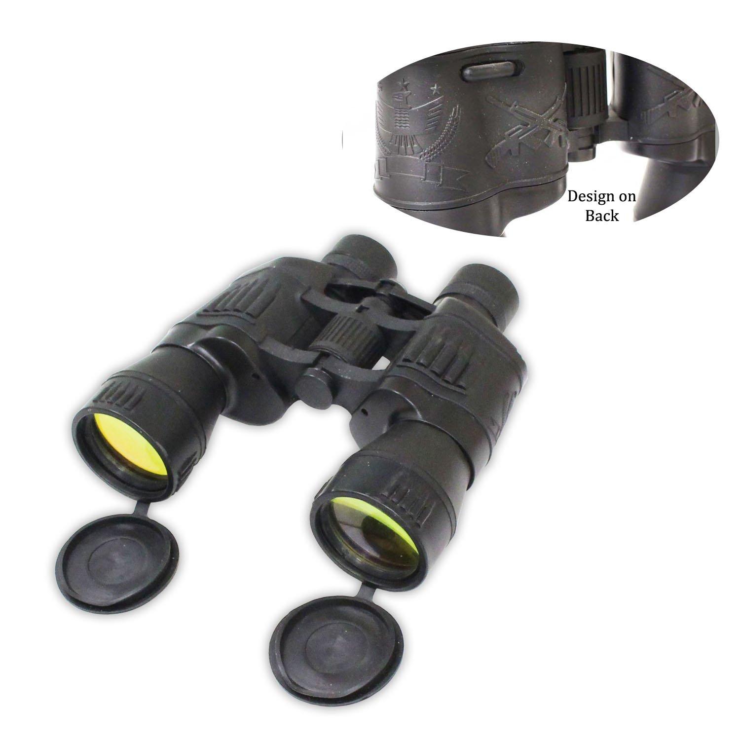 ToolUSA ToolUSA Stylish Black Rubber-Coated Binoculars | 10x Magnification | 50mm Ruby Lenses | Built-in 1/2\" Compass | Includes Accessories
