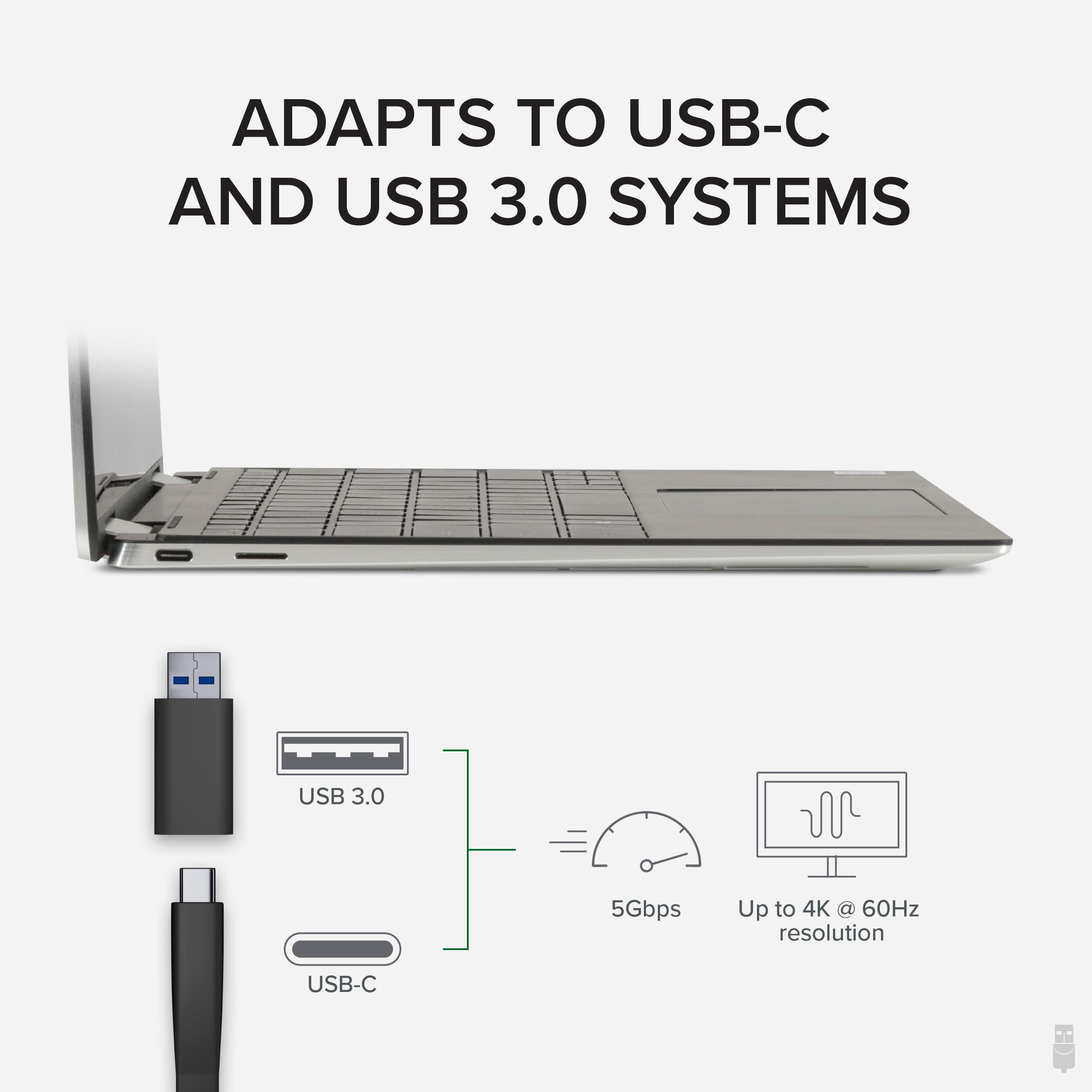 Plugable Plugable 4K DisplayPort and HDMI Dual Monitor Adapter for USB 3.0 and USB-C, Compatible with Windows and ChromeOS