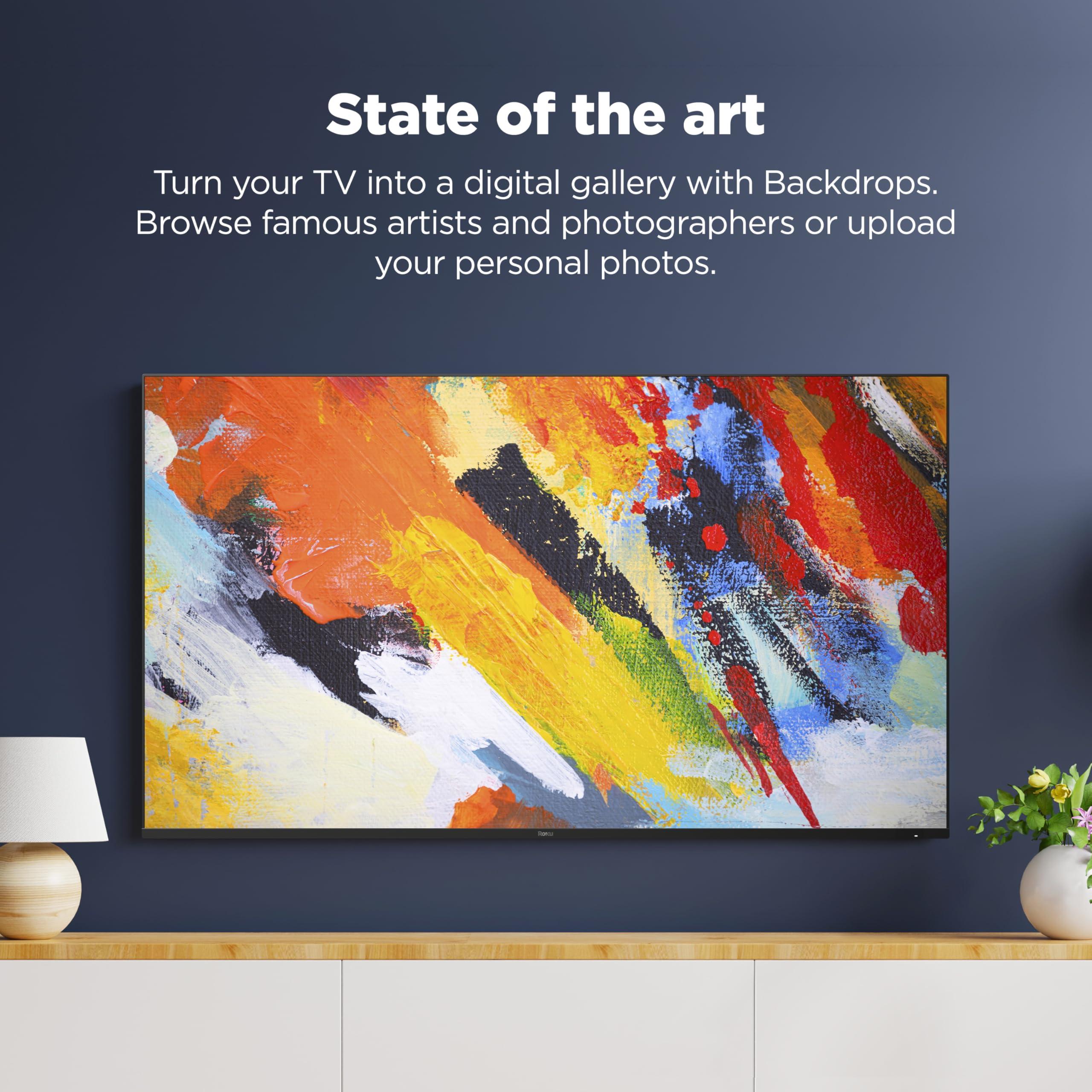 Roku Roku Smart TV 55-Inch Pro Series 4K QLED RokuTV with Backlit Roku Voice Remote Pro, Dolby Vision IQ, 120Hz Refresh Rate Live Local News, Sports, Gaming