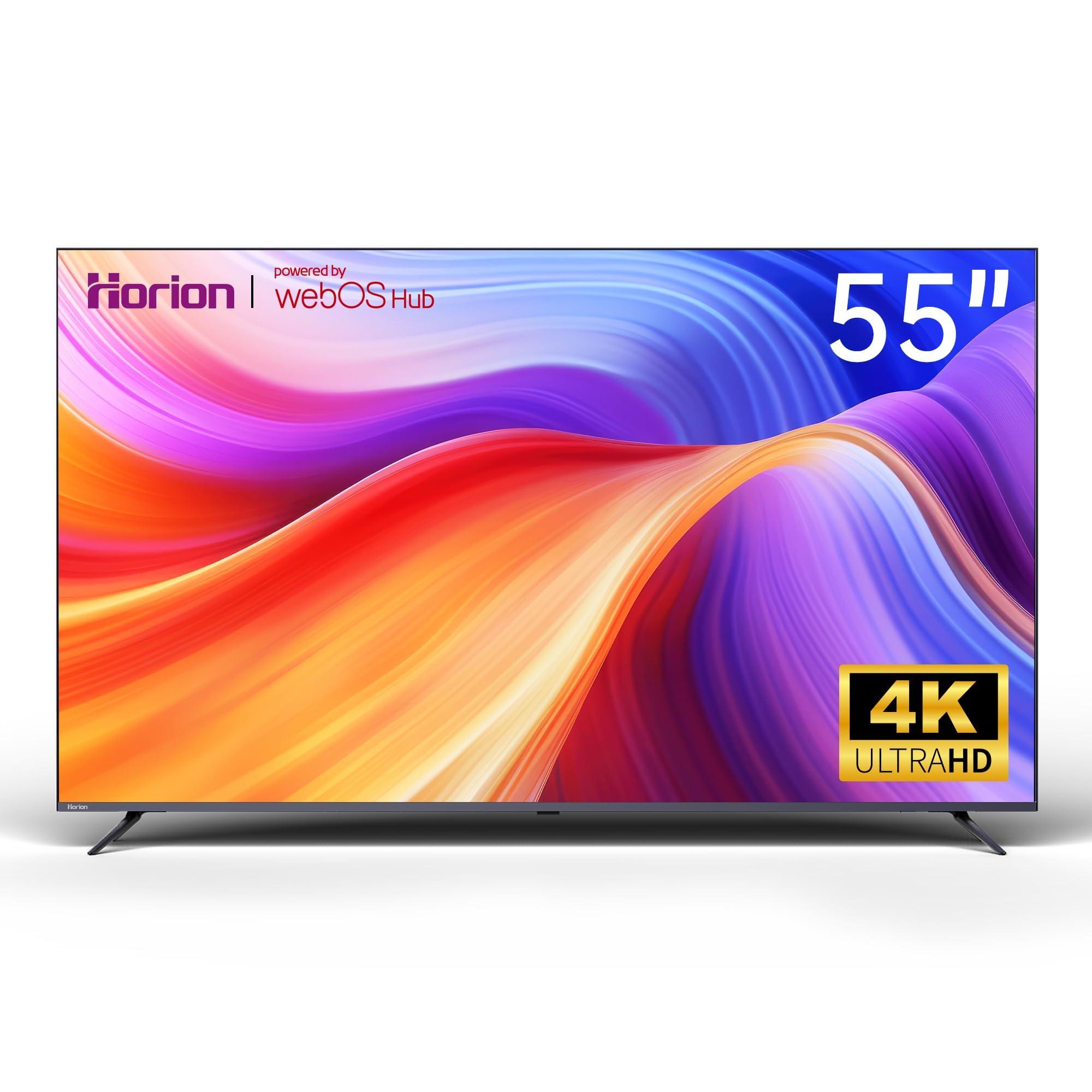 Horion Horion 55-inch Smart TV (55P6D,2025) - 4K UHD LED TV P6D Series with WebOS 22, Ultra Slim Television with Mega Contrast, HDR10, MEMC, Dolby Atmos - Streaming Live TV, Bluetooth, Hdmi, WiFi