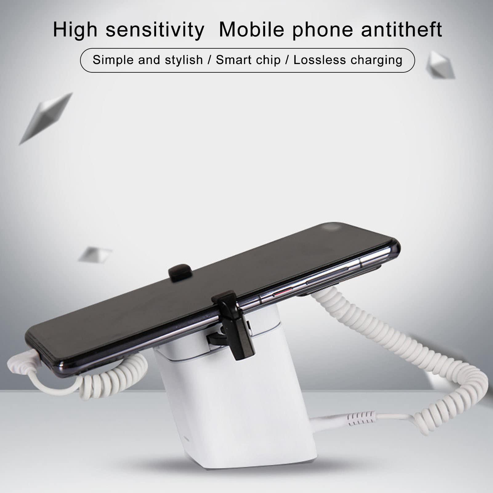 Dioche Antitheft Display Stand, Anti Theft Cell Phone Display Stand, 95120dB Security Alarm, Fast Charging Infrared Remote Control Unlock for Exhibition(for Android Port, Without claw)