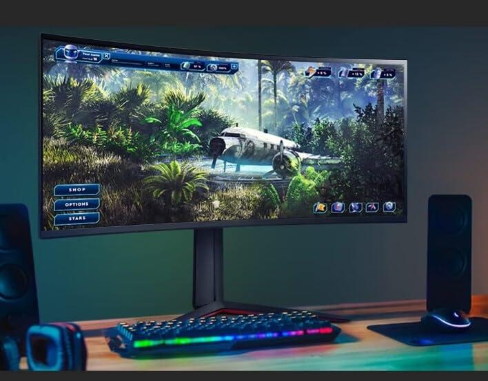 LG LG 34GP63A-B Ultragear 34" Curved QHD (3440 x 1440) HDR 10 160Hz Gaming Monitor, Tilt/Height Adjustable Stand, Display Port and HDMI, AMD FreeSync Premium, Black, WEPGPY