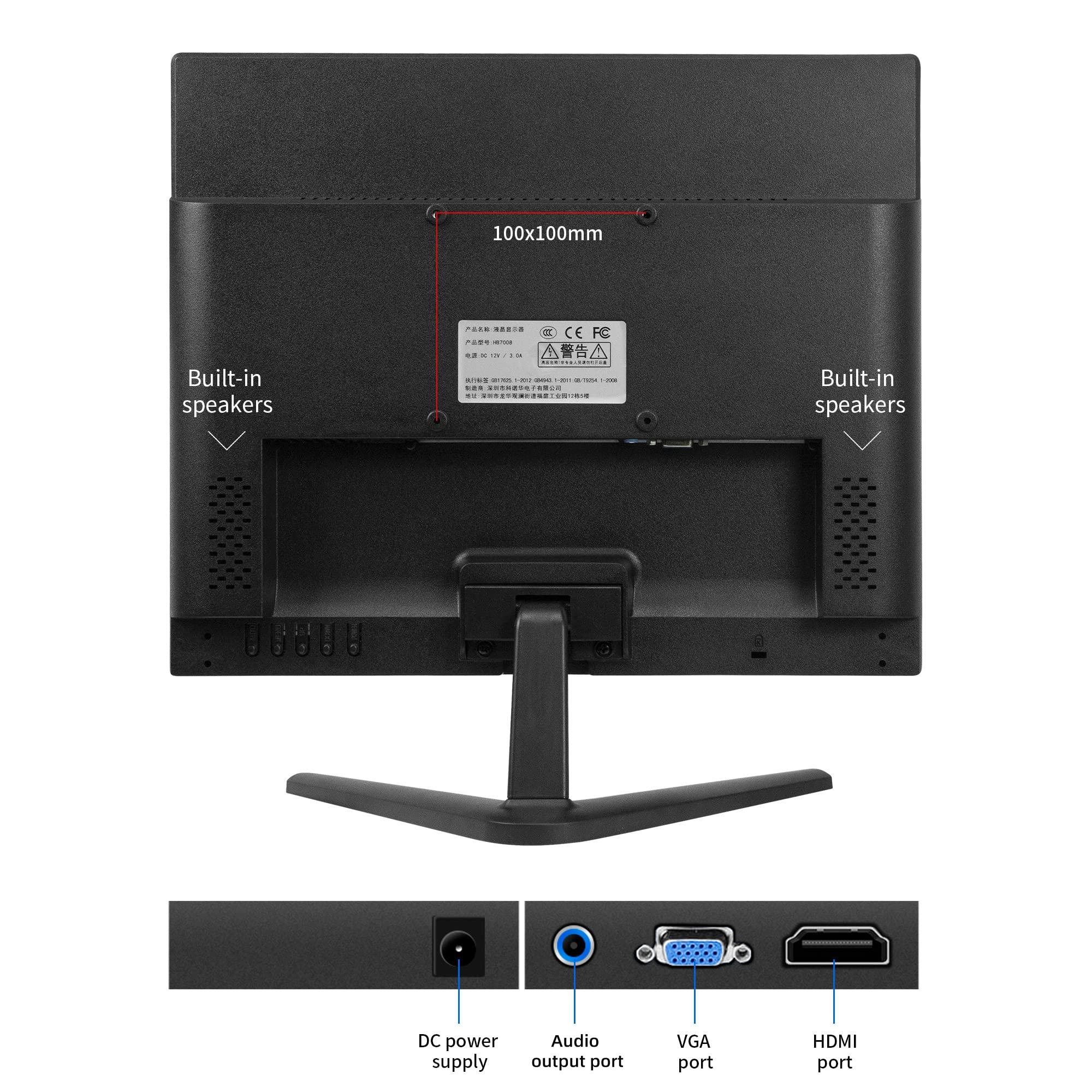 Thinlerain Thinlerain PC Monitor 17-inch 4:3 LED Backlit Monitor 1280 X 1024, 60 Hz Refresh Rate, 5Ms Response Time, VESA Mountable, VGA, HDMI, TN Panel, Built-in Speakers