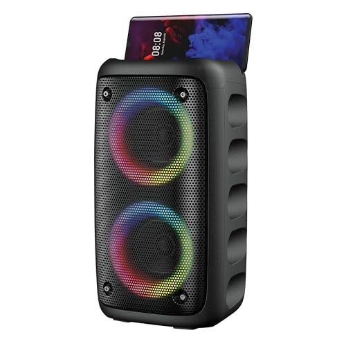 Supersonic IQ Sound IQ-1944BT 2 x 3-inch Portable Bluetooth Speaker, TWS, LED Lights, 10W Output Power, Multi Connectivity, Karaoke, FM Radio, Rechargeable Batteries -Perfect for Home Entertainment, Seminars