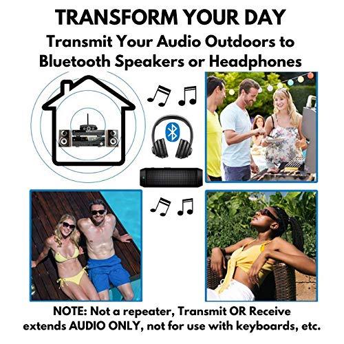 miccus Long Range Bluetooth Transmitter or Receiver, Audio Only for TV PC Stereo, Connect Speaker, Headphones, Phone, aptX Low Latency Wireless Adapter, Listen in HD No Delay Optical RCA 3.5mm (Home RTX 2.0)