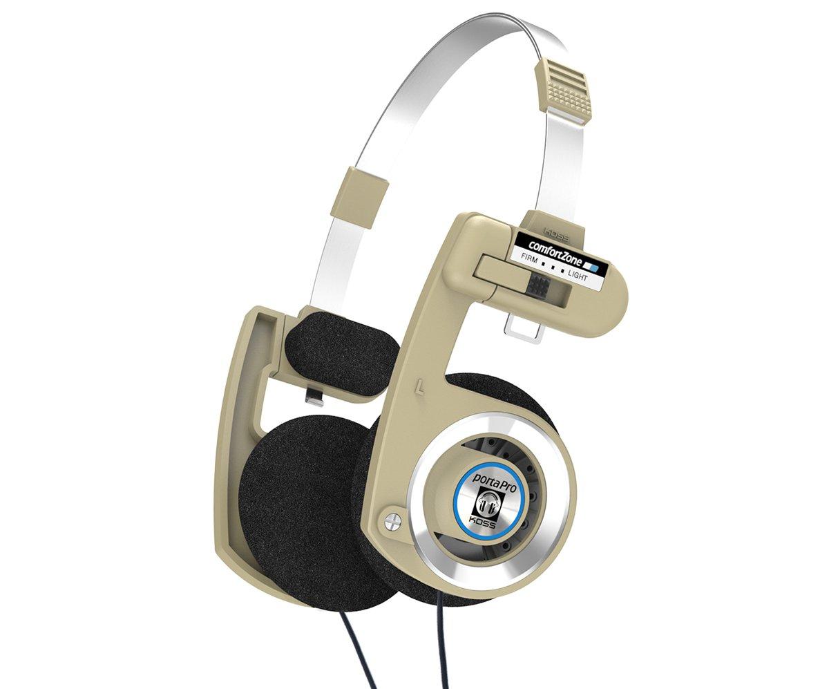 Koss Koss Porta Pro Limited Edition On-Ear Headphones, in-Line Microphone, Volume Control and Touch Remote Control, Retro Style, Includes Hard Carry Case, Wired with 3.5mm Plug, Rhythm Beige