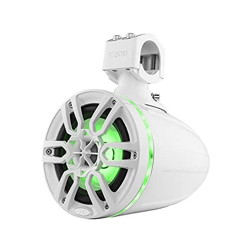 DS18 DS18 NXL-X6TP/WH Hydro 6.5" Marine Towers with Integrated RGB LED Lights High Performance, Marine Grade IP65 Rated, 300 W Max 150 W RMS 4 Ohms (Pair)