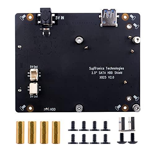 GeeekPi GeeekPi SATA Storage for Raspberry Pi 4, 2.5 inch SATA HDD/SSD Expansion Board X825 V2.0 USB3.0 Shield for Raspberry Pi 4 Model B ( Only for Raspberry Pi 4B )