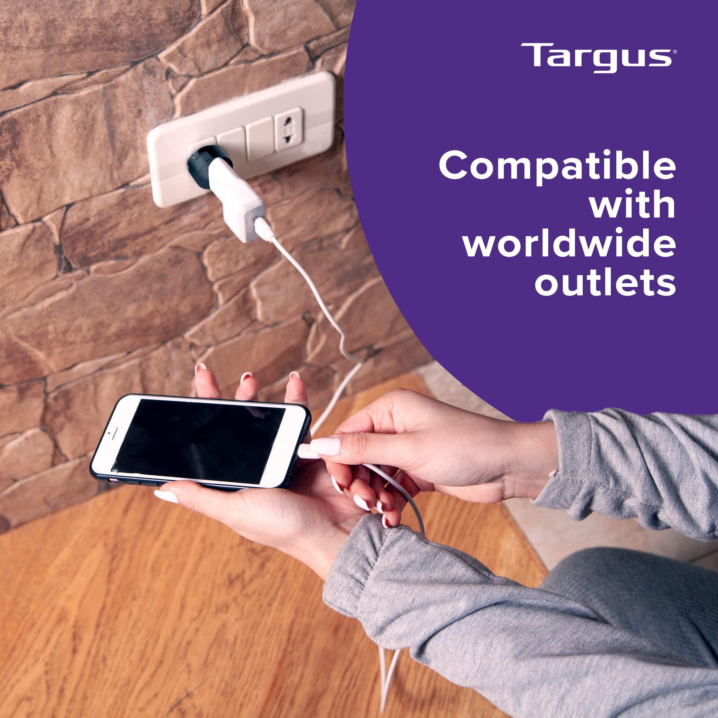 Targus Targus Universal Travel Adapter, International Plug Adapter, Travel Worldwide Power Adapters for Europe, UK, Asia, Africa, LAC, MENA, & USA, Travel Plug Adapter and Voltage Converter (APK01US1)