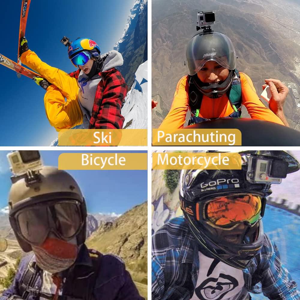 Fahliso Adhesive Mounts for GoPro Cameras - Curved & Flat Mounts Base with Strong Sticky Pads Mount to Helmet Fits for All GoPro Hero 11/10/9/8