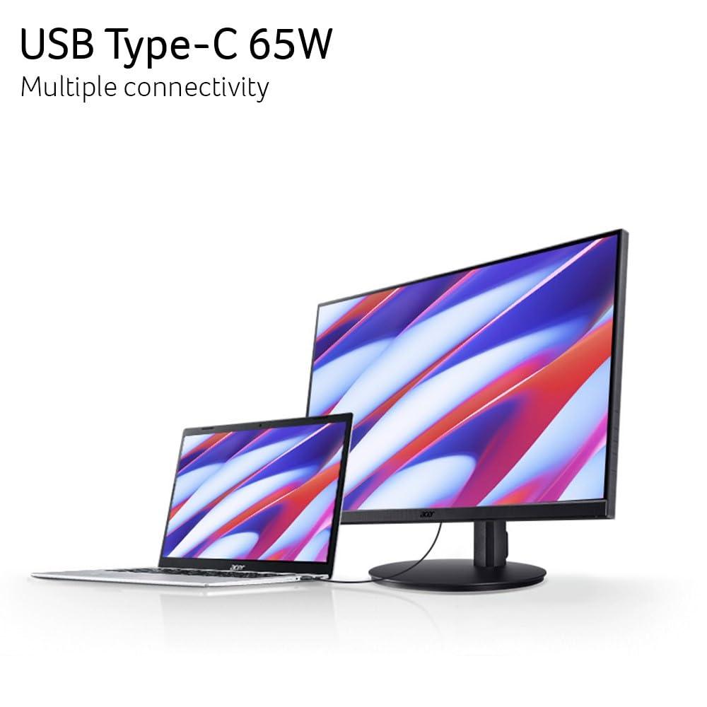 acer Acer SH242Y Ebmihux 23.8" Full HD 1920 x 1080 Home Office Ultra-Thin Monitor AMD FreeSync 1ms VRB 100Hz Zero Frame Height Adjustable Stand with Swivel & Tilt (USB Type-C & HDMI 1.4 Ports)