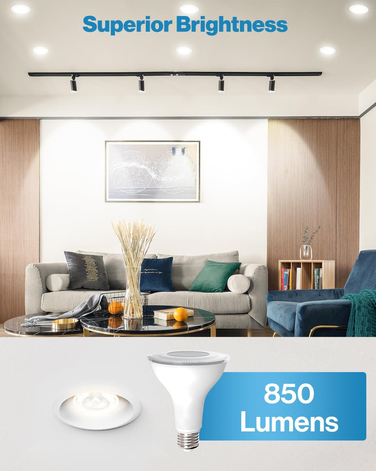 Sunco Lighting Sunco 10 PAR30 LED Bulbs, Flood Light Residential Outdoor Indoor CRI90 75W Equivalent 11W, Dimmable, 2700K Soft White, 850 Lumens, E26 Base, Exterior Wet-Rated Bright, IP65 Waterproof UL