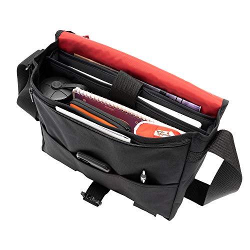 Manhattan Portage Manhattan Portage Deluxe Computer Bag 13 Inch Padded Laptop Sleeve Spacious Compartment Attach To Rolling Luggage Water Resistant Cordura (Black)