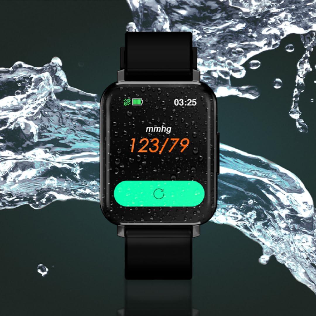 Spade & Co Spade & Co Health Smartwatch 2 - Health Fitness Tracker with Body Temperature, Blood Oxygen, Heart Rate Monitoring, Sleep Tracking, Text Call Alerts - Compatible with iPhone Android (Black)