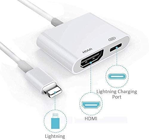Kinhaly Apple MFi Certified Lightning to HDMI Digital AV Adapter 1080P HD Video HDMI Sync Screen Connector Cable with Charging Port Compatible with iPhone 14/13/12/11/ X/ 8/7/ iPad on HDTV/Projector/Monitor