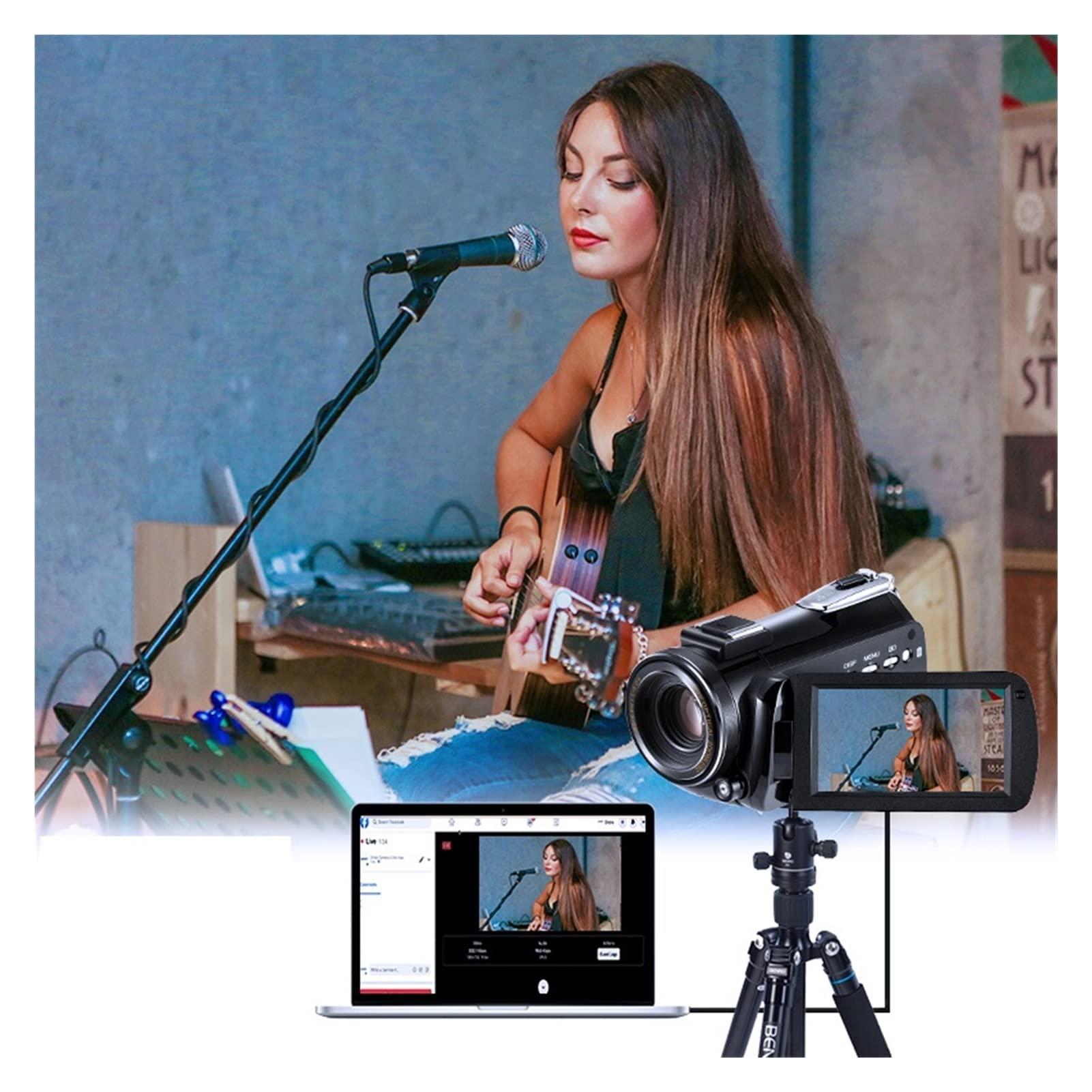 wsdhswhdhsdsds Camcorders Video Camera Video Camera 4K Professional for Vlog Recording Live Streaming, AC5 12X Optical Zoom Full HD Blogger Camcorder Vlog Cameras with HD Camera (Color