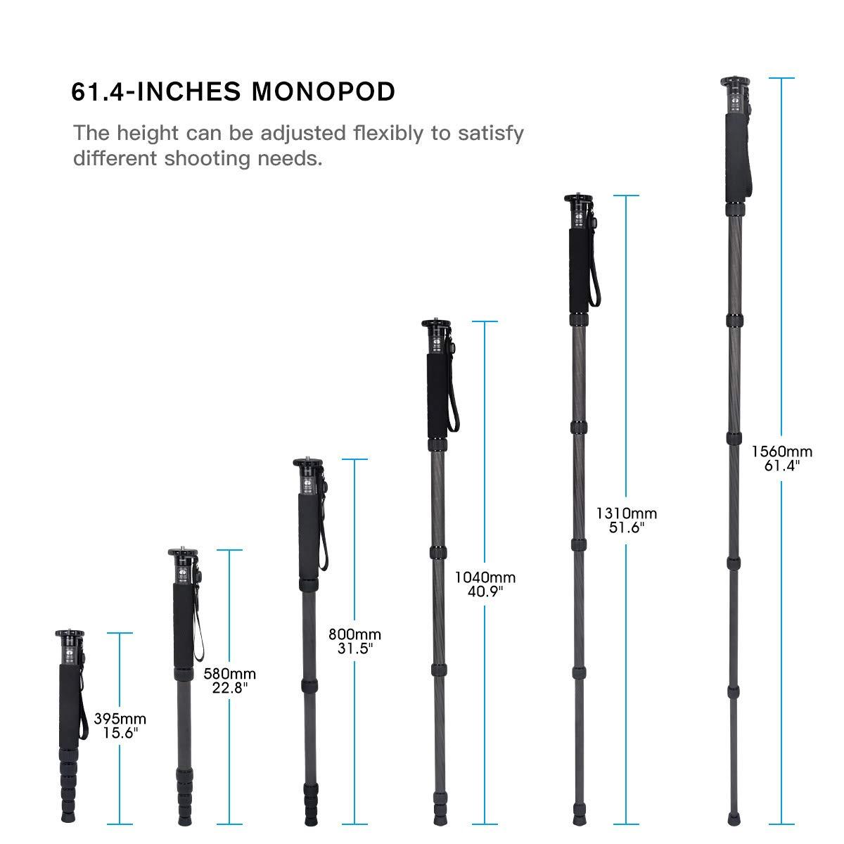 Sirui SIRUI Camera Monopod AM-326M 6 Section Carbon Fiber Portable Compact Lightweight Travel Monopod