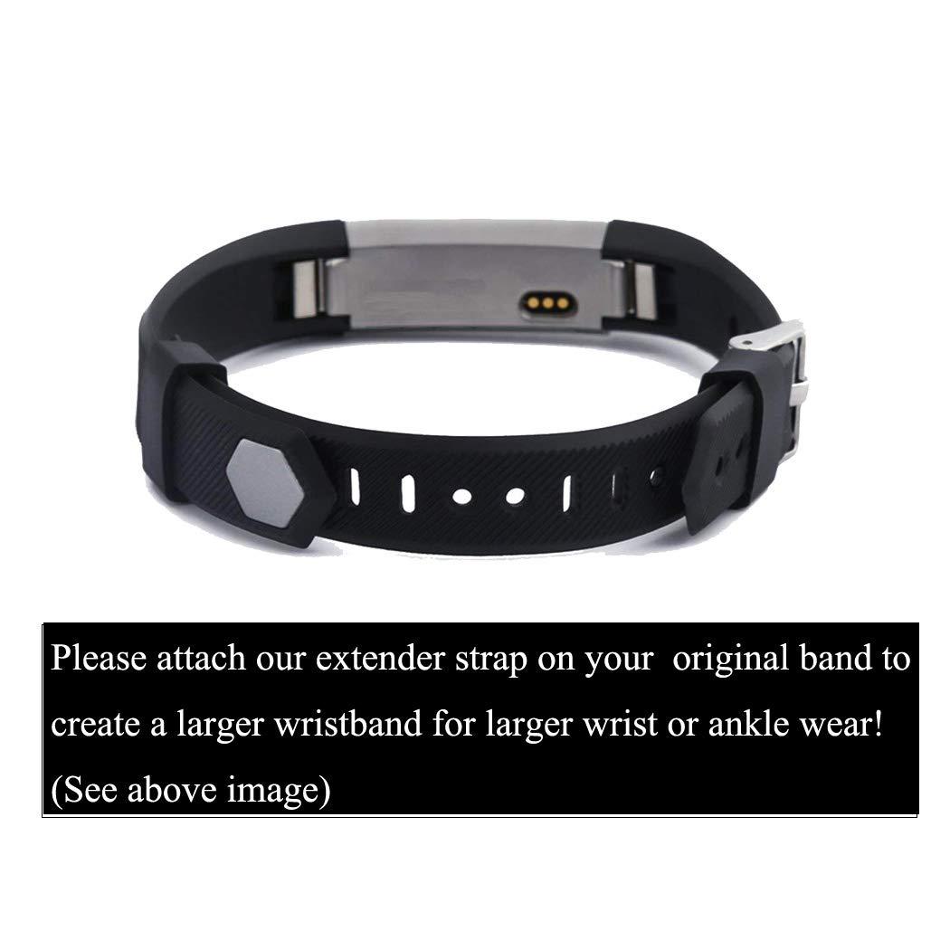 Grestun Extender Band for Compatible with Fitbit Inspire 3 2 HR Fitbit Luxe Fitbit Alta HR Fitbit Flex 2 or Garmin Vivosmart 4 Watch Band, Band Extender for Larger Wrist or Ankle Wear (Black)