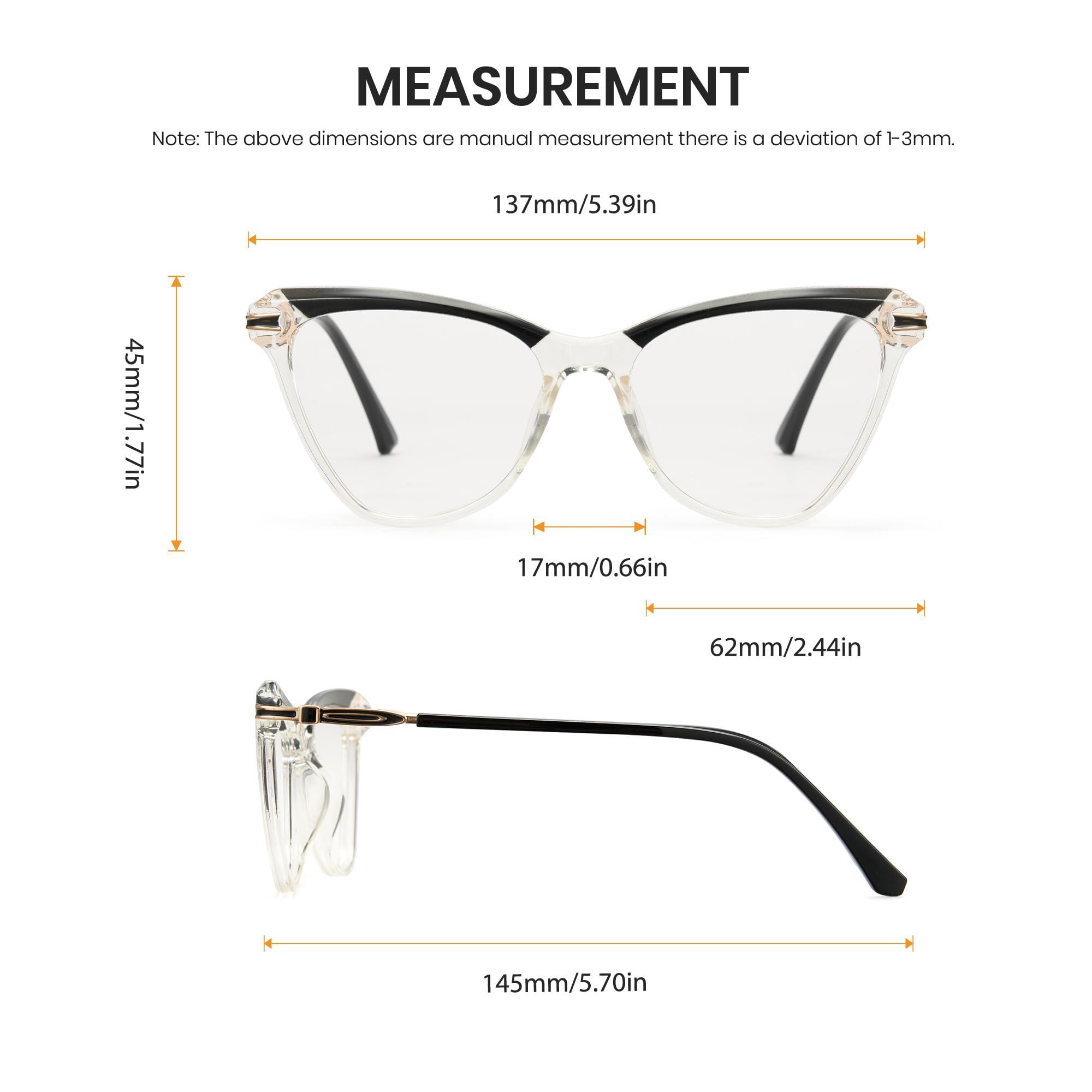 Cyxus Cyxus Cat Eye Blue Light Blocking Glasses for Women Men Tr90 Frame Anti Eye Strain UV400 Protection Computer Glasses 8189 Transparent