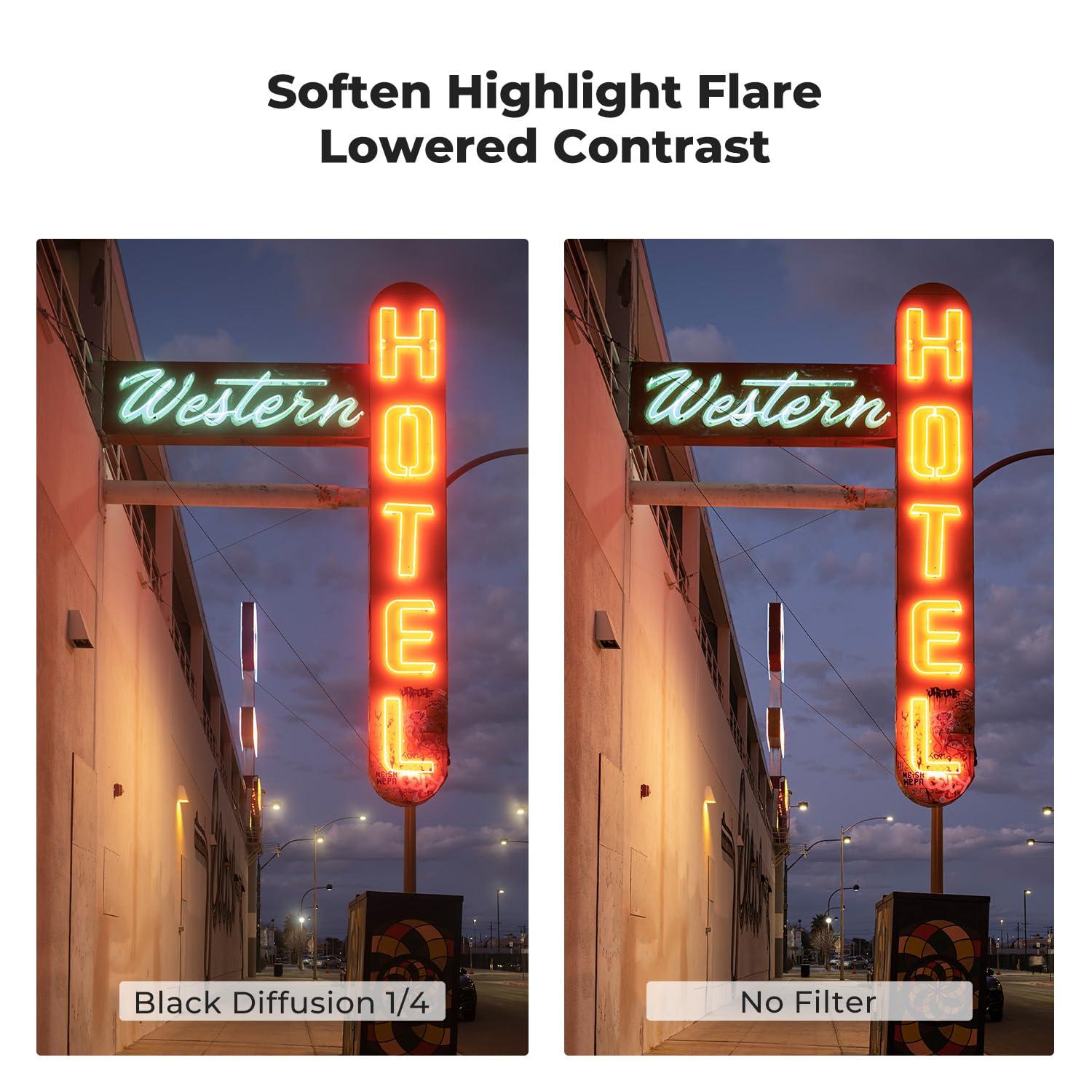 K&F Concept K&F Concept 46mm Black Diffusion 1/4 Filter Mist Cinematic Effect Filter with 18 Multi-Layer Coatings for Video/Vlog/Portrait Photography (K-Series)