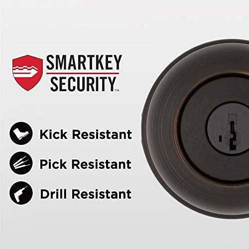 Kwikset Kwikset Juno Entry Door Knob with Lock and Key, Secure Keyed Handle Exterior, Front Entrance and Bedroom, Venetian Bronze, Pick Resistant SmartKey Rekey Security and Microban
