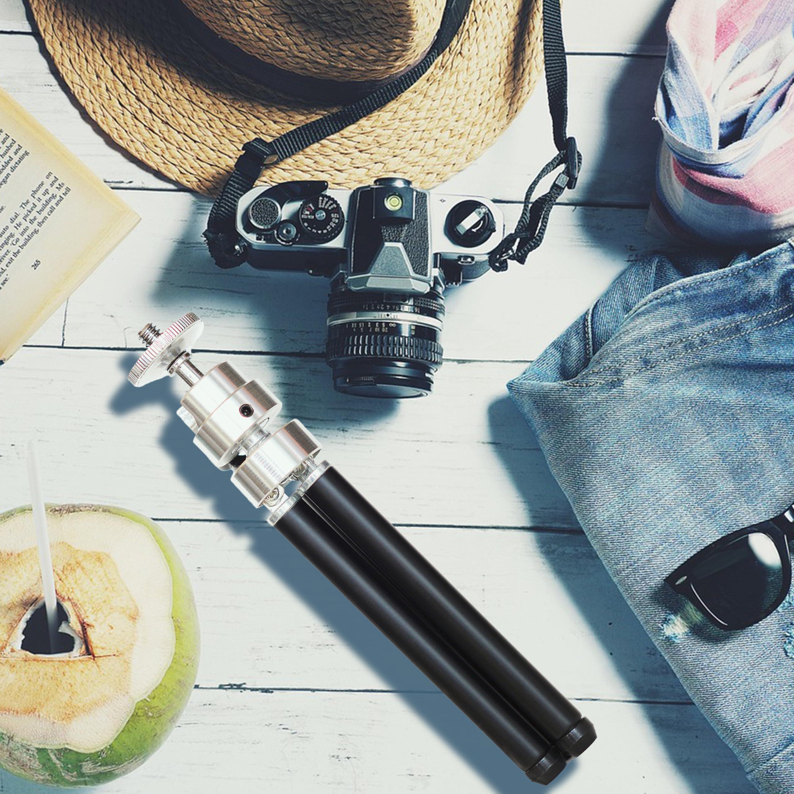 QOMO Mini Desktop Tripod with Extendable Legs for Webcams360 Ball Head Portable Selfie Stick Handle Grip Desktop Webcam Vlog Travel Tripod