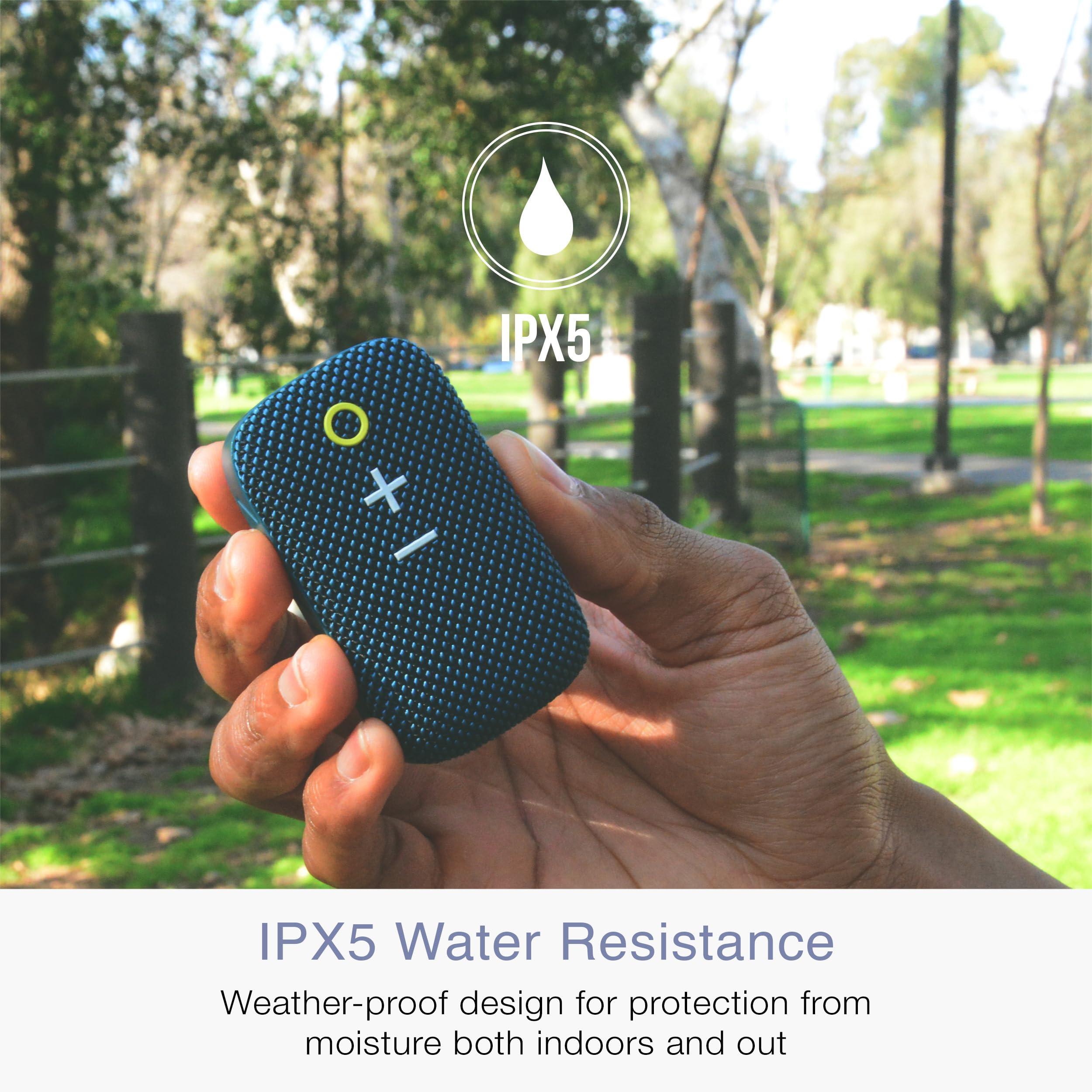 MEE audio MEE audio goSPKR Small Wearable Clip-on Bluetooth Speaker with IPX5 Water Resistance, Built-in Speakerphone with Microphone for Hands-Free Calls, Compact Design, Can Connect Up to 2 in Stereo (Blue)