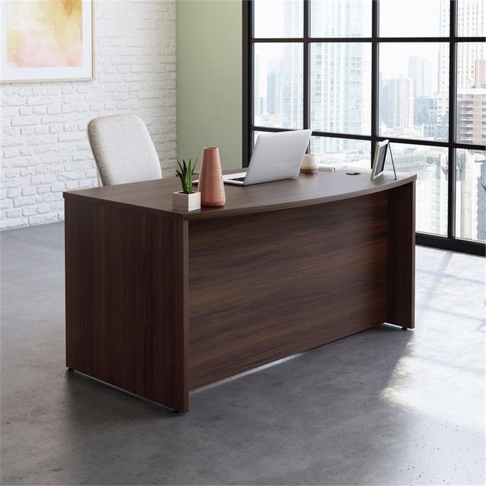 Sauder OfficeWorks by Sauder Affirm 60'' Bow Front Desk Shell, L: 34.25'' x W: 59.06'' x H: 29.29'', Noble Elm