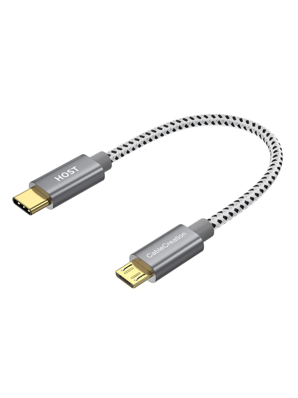 CableCreation CableCreation Bundle - 2 Items: 2 in 1 Micro USB C to USB A Fast Charge Cord 0.8FT + Short Micro USB to USB C Cable 0.65 FT