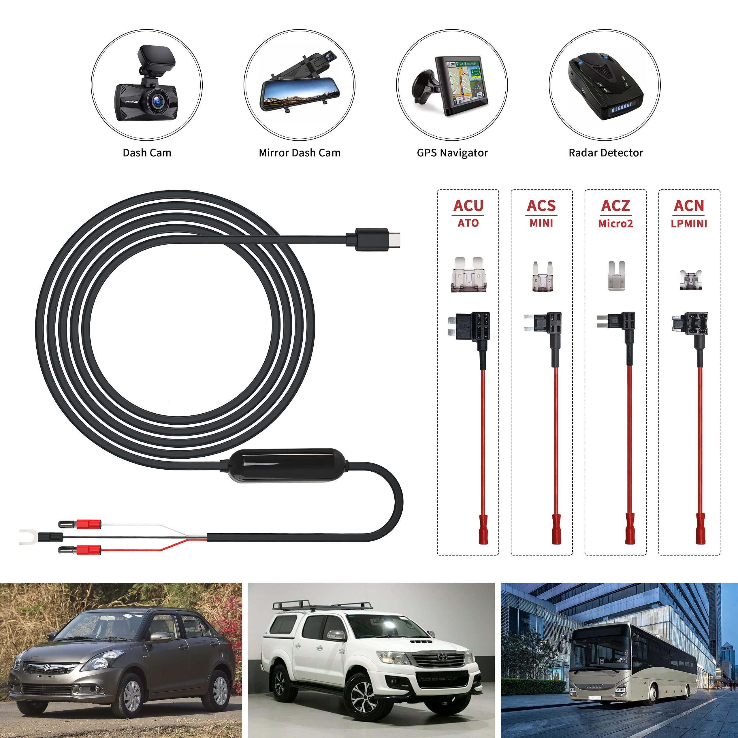 YEECORE Bundle: YEECORE D21 4K Dash Cam Front + Type-C Hardwire Kit