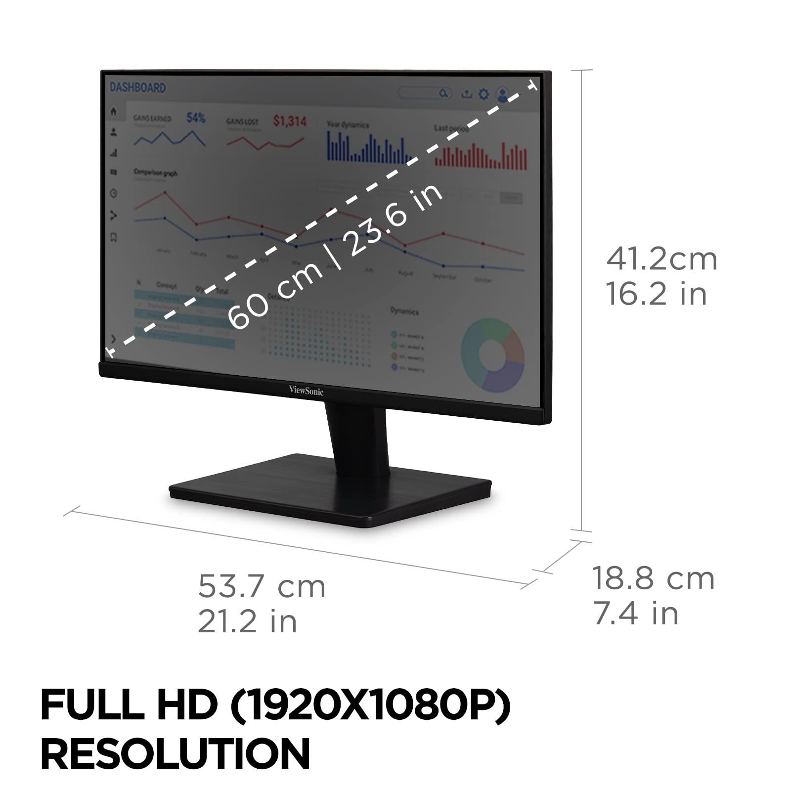 ViewSonic ViewSonic VS2447M 24 Inch 1080p Monitor with 100Hz, FreeSync, Thin Bezels, Eye Care, HDMI, VGA Inputs for Home and Office