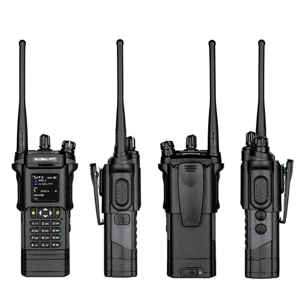 global-ptt GLOBAL-PTT 2Pack 4G LTE Nationwide and Analog Walkie Talkie PoC Radios, Unlimited Range Two-Way Communication Yearly Data SIM Card Included (Black, GPS)