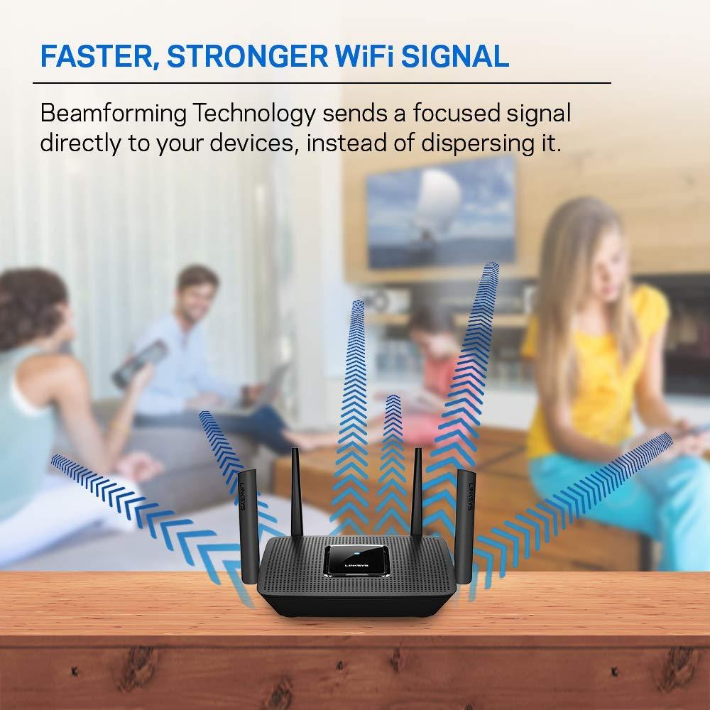 Linksys Linksys MR8300 Mesh Wi-Fi Router (Tri-Band Router speeds up to 2.2GHz, Wireless Mesh Router for Home AC2200, 716Mhz Quad-core Processor, 2,000 sq. ft Coverage) MU-MIMO Fast Wireless Router (Renewed)