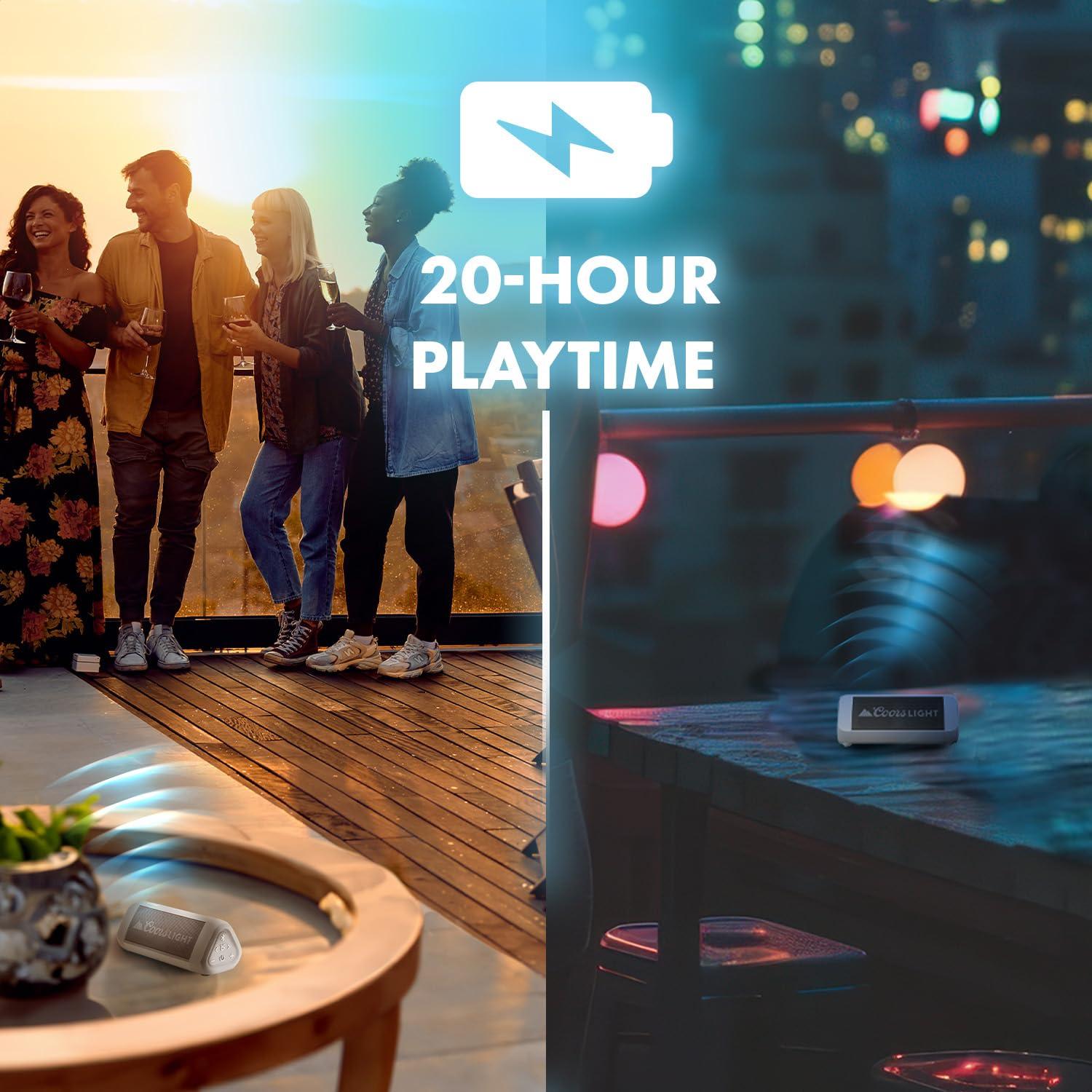 Cambridge Soundworks OontZ Ultra Portable Bluetooth Speaker 5.0 - IPX7 Waterproof, 14W Enhanced Sound, 20-Hr Battery, 100ft Wireless Range, Deep Bass and Clear Audio, Durable Shower Speaker for Pool or Beach (Coors White)