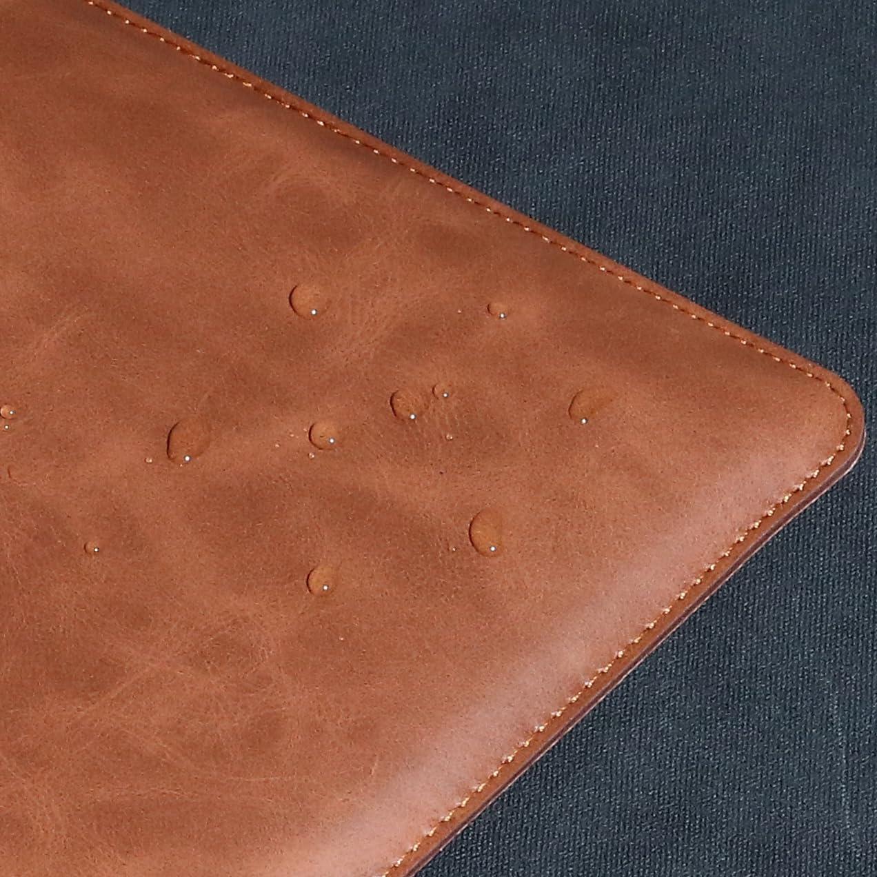 cpnvwa CPNVWA Leather Laptop Sleeve for 13 Inch MacBook Air M3 2024 M2 2022 M1 2020,Genuine Leather Laptop Case for MacBook Pro M2 2022 M1 2020-2016,Laptop Cover for 13-13.3 Inch Notebook,Brown