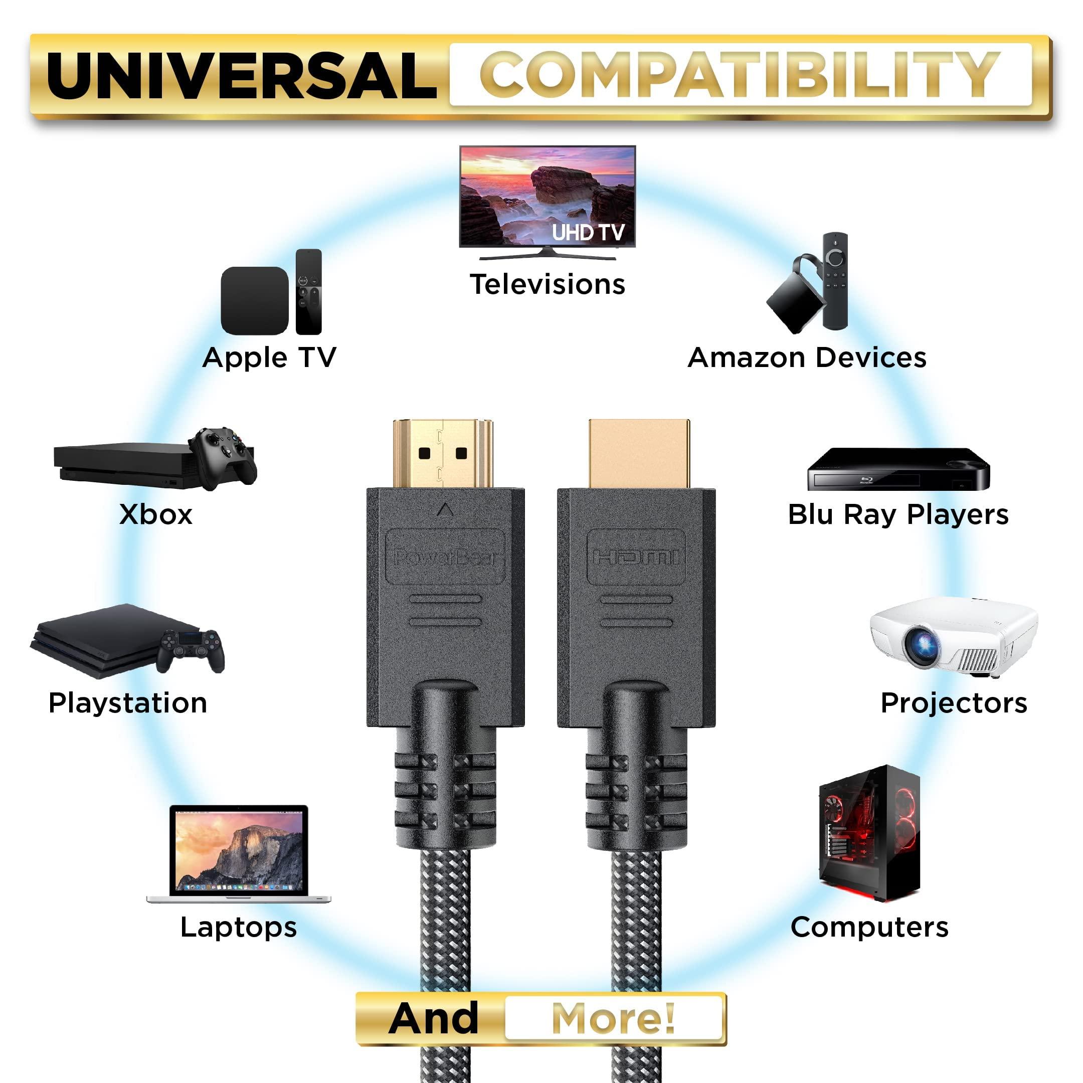 PowerBear PowerBear 4K HDMI Cable 10 ft & 25 ft Bundle