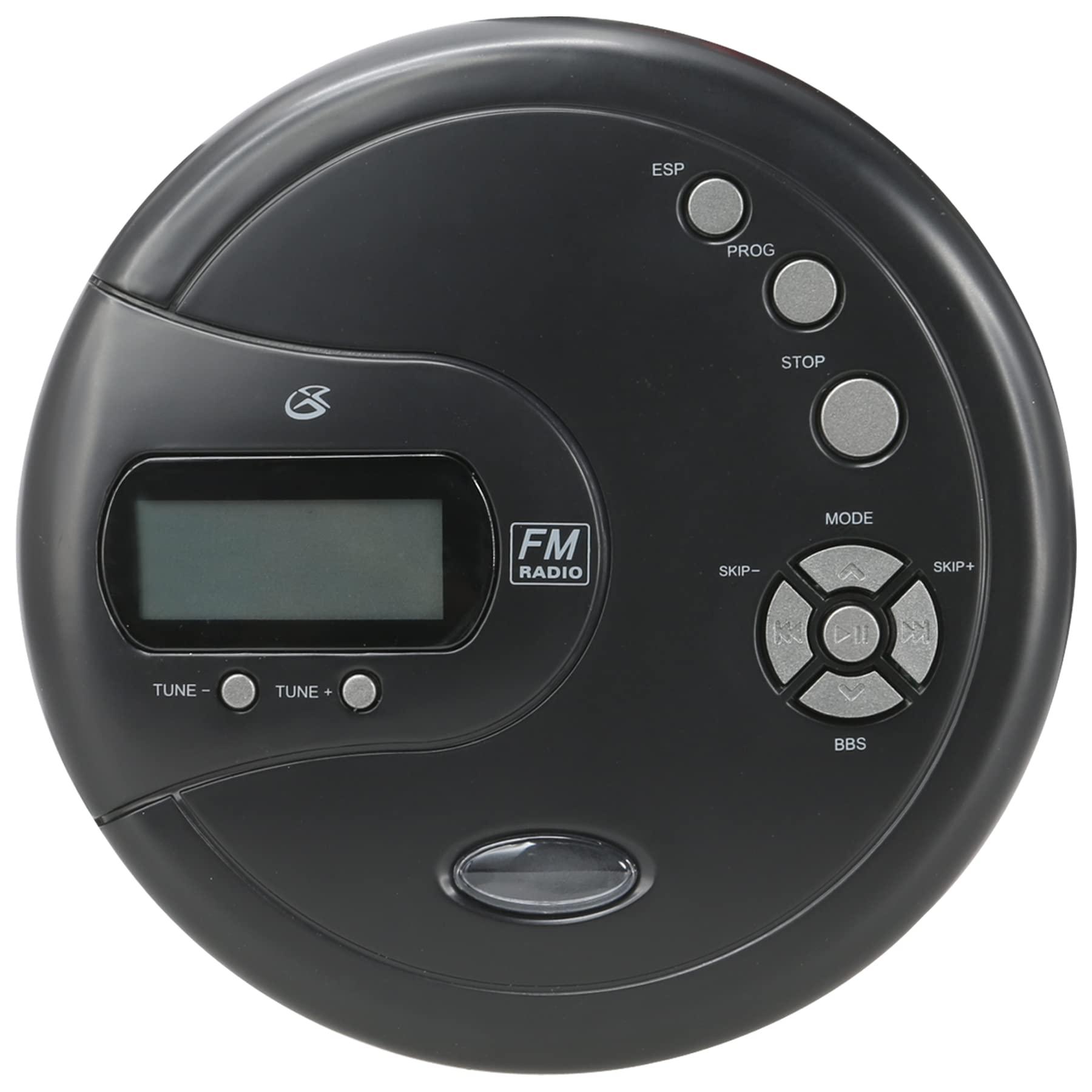 GPX GPX PC332B Portable CD Player with Anti-Skip Protection, FM Radio and Stereo Earbuds - Black