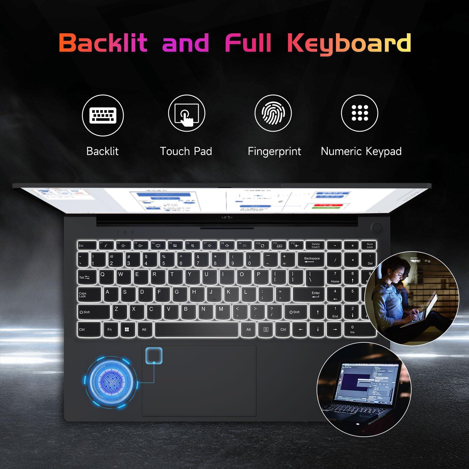 Ghost Manta Ghost Manta 15.6 FHD Student Laptop, 16GB RAM, 1TB SSD, Intel Pentium Quad-Core N100(Beat to i3-1115G4, Up to 3.4GHz), 2 Years Warranty, 90 Days Return, Backlit Keyboard, Type-C 65W Charger, Gray