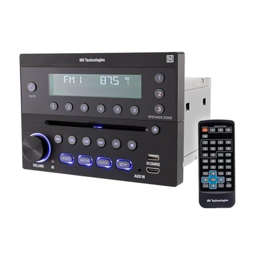 iRV Technologies iRV Technology iRV32V2 AM/FM/CD/DVD/MP3/MP4/HDMI in&out w/ ARC/Digital 2.1/Surround Sound/Bluetooth/CEC/NFC,3 Zones Wall Mount RV Radio Stereo w/ APP Control, USB using 5V charging both Android&Apple