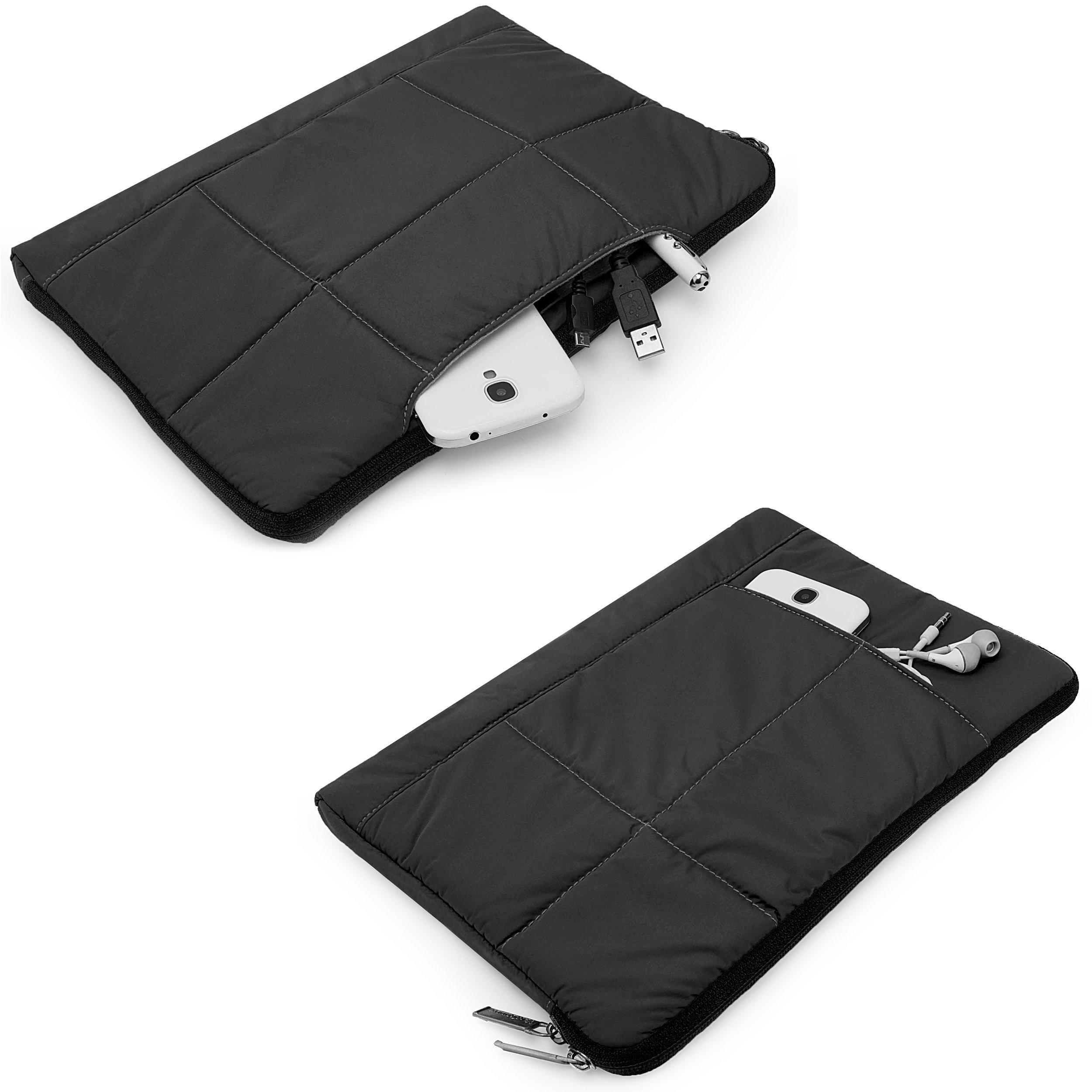 Vangoddy Vangoddy Pillow Zippered Sheen Quilted Sleeve (BLK) for Nextbook Flexx, Nextbook 10.1, NeuTab N10, Nokia Lumia 2520 10.1 inch