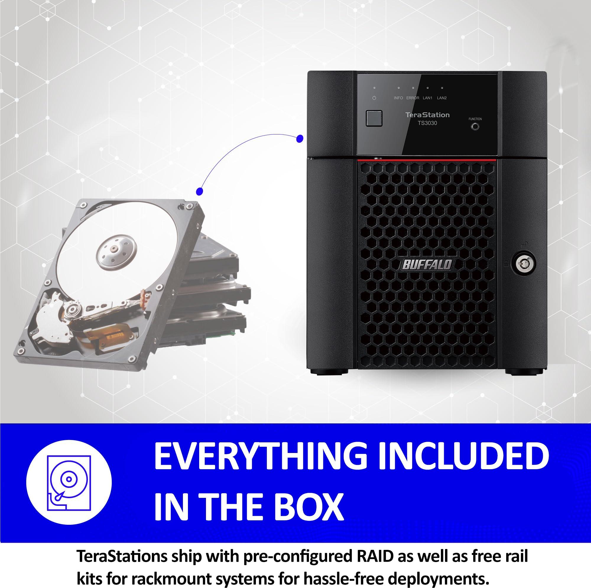 BUFFALO BUFFALO TeraStation 3430DN 4-Bay 8TB (2x4TB) Desktop Small-Med Business NAS w/Hard Drives Included