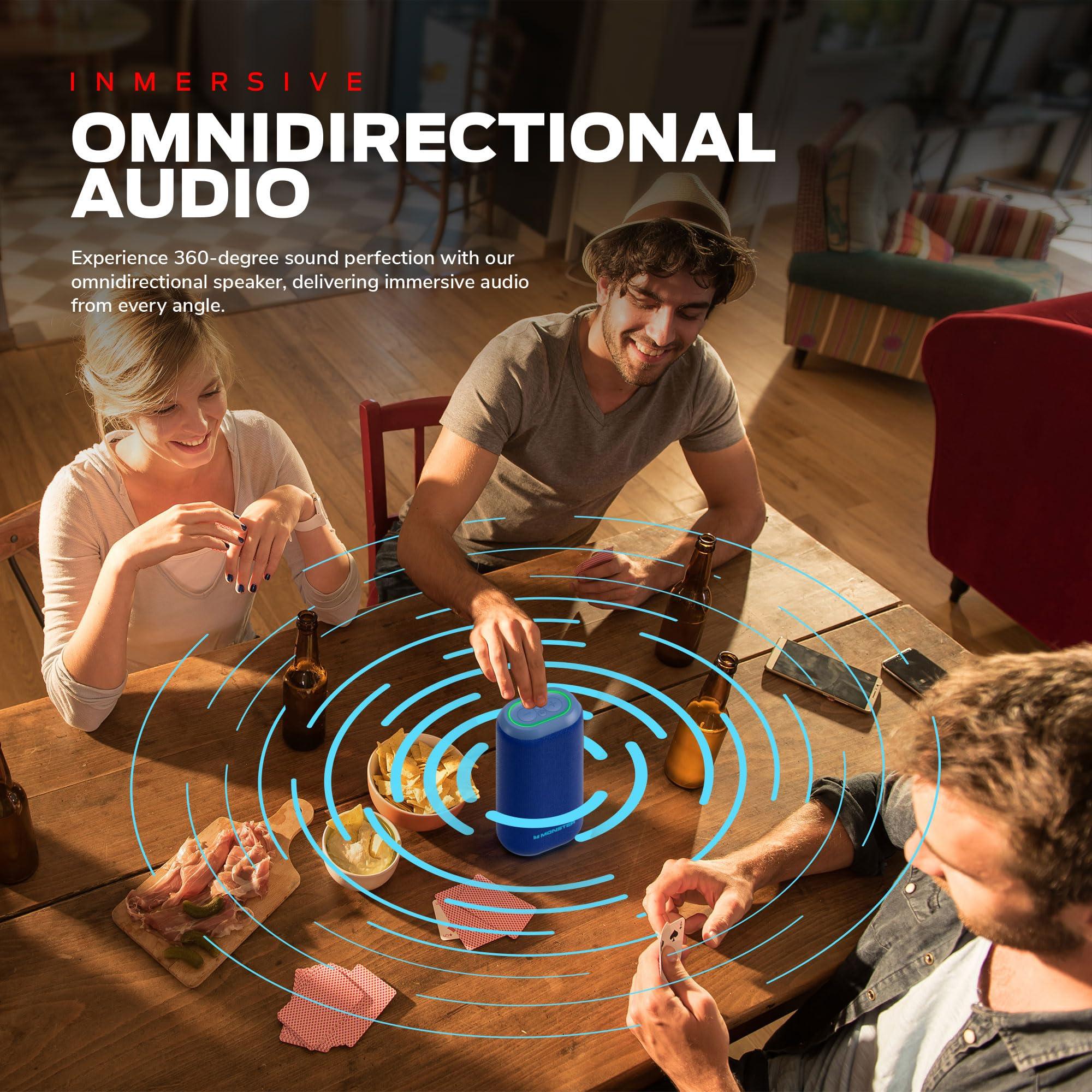 Monster Monster DNA One Portable Bluetooth Speaker, Loud Portable Speaker with 360 Bass Sound and 10W Qi Certified Wireless Charging Pad, IP67 Waterproof- for Travel, Indoor and Outdoor Use