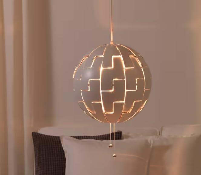 IKEA Ikea Ps 2014 Pendant Lamp, White, Silver Color 003.114.98