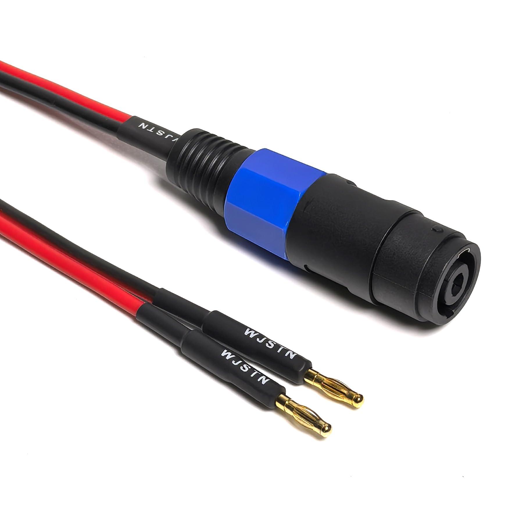 WJSTN WJSTN Banana Plugs to speakon Speaker Adapter Cablespeakon to Banana Plug Cable 12awg 6in/2 Pack
