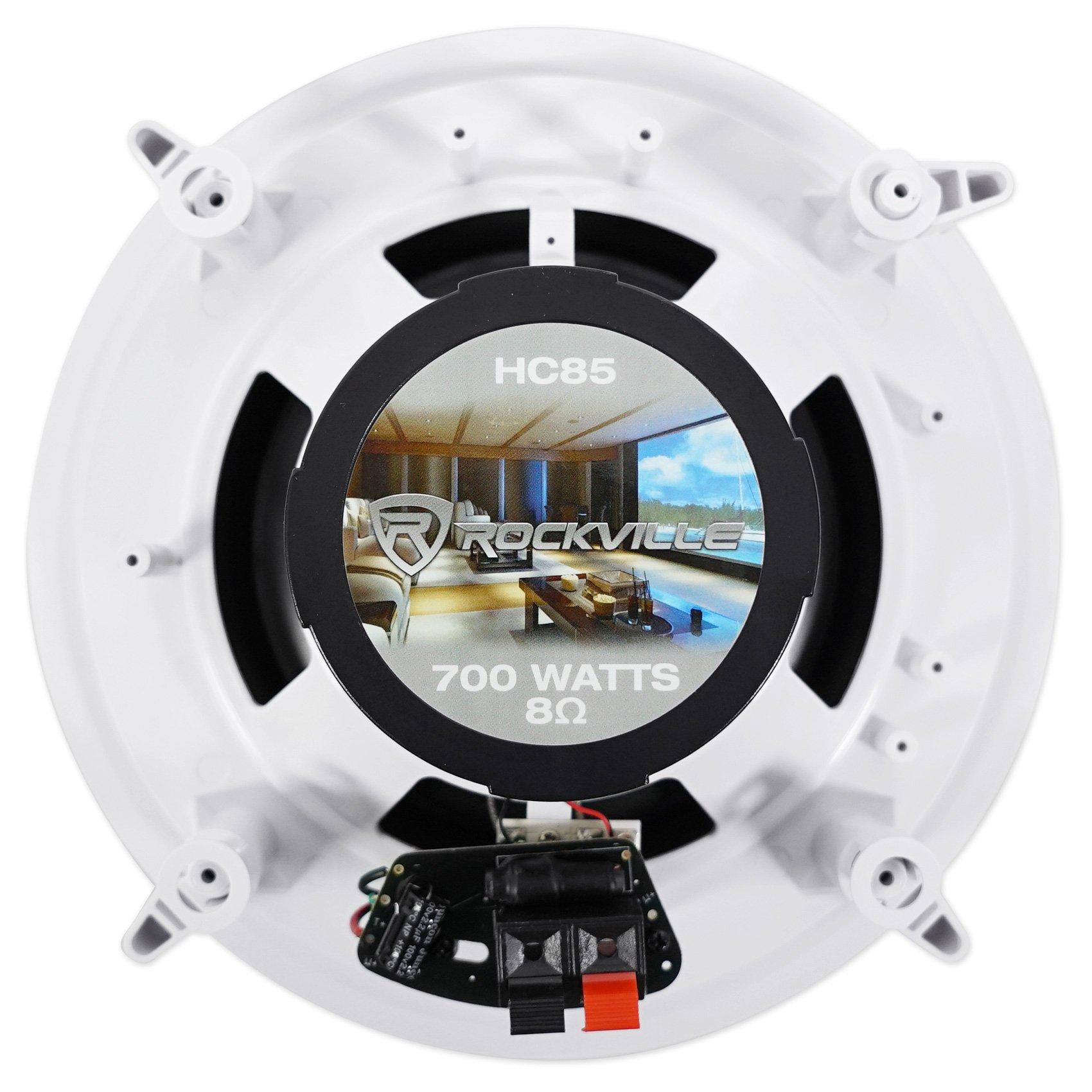 Rockville Rockville Pair HC85 8\" Inch 700 Watt in-Ceiling Home Theater Speakers 8 Ohm, White