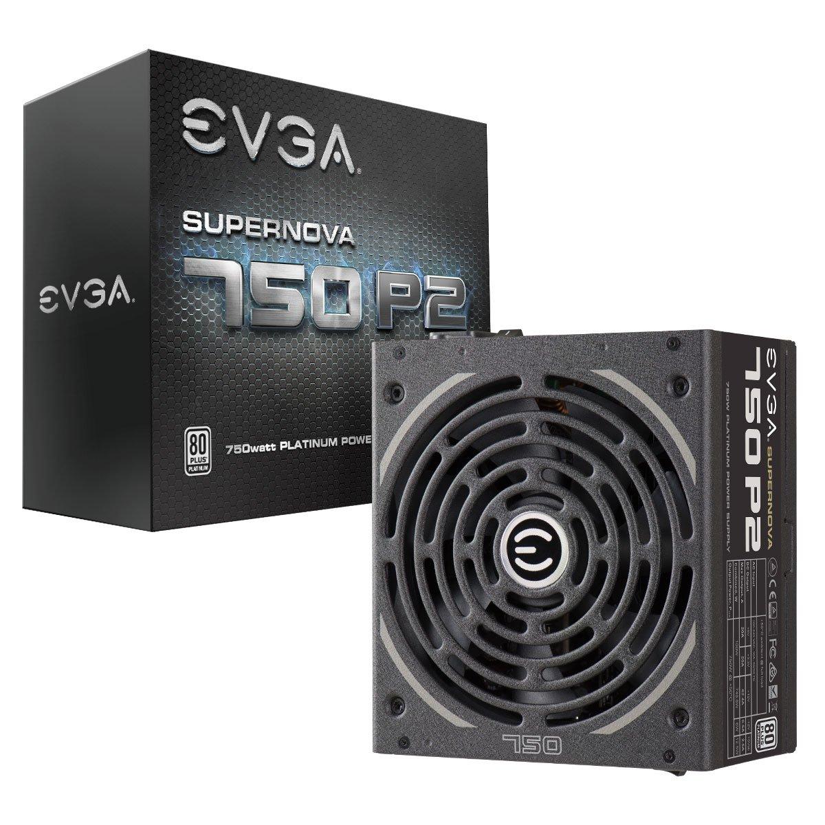 EVGA EVGA SuperNOVA 750 P2, 80+ PLATINUM 750W , Fully Modular , EVGA ECO Mode, 10 Year Warranty , Includes FREE Power On Self Tester, Power Supply 220-P2-0750-X1,Black