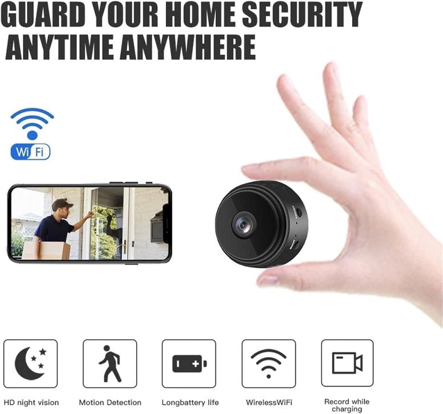 Suonady 2024 New Spy Focus Camera Wireless Mini Hidden Camera,1080p HD Wireless Magnetic Camera,Magnetic Mini Security Camera Outdoor,Night Vision Motion Detection Cam Covert Cameras 2Pcs Black