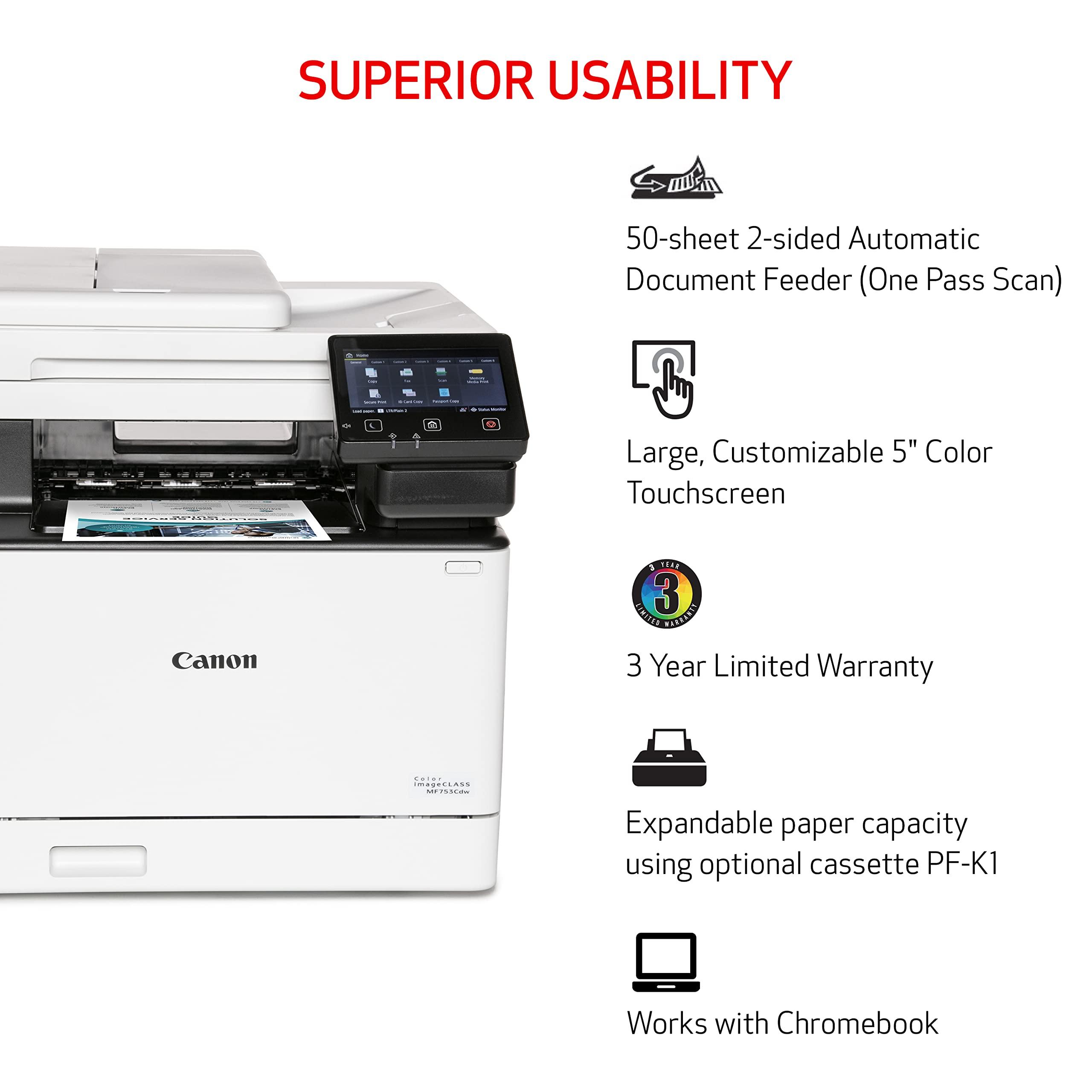 Canon Canon Color imageCLASS MF656Cdw - All in One, Duplex, Wireless Laser Printer & imageCLASS MF753Cdw Wireless Laser All-in-One Color Printer